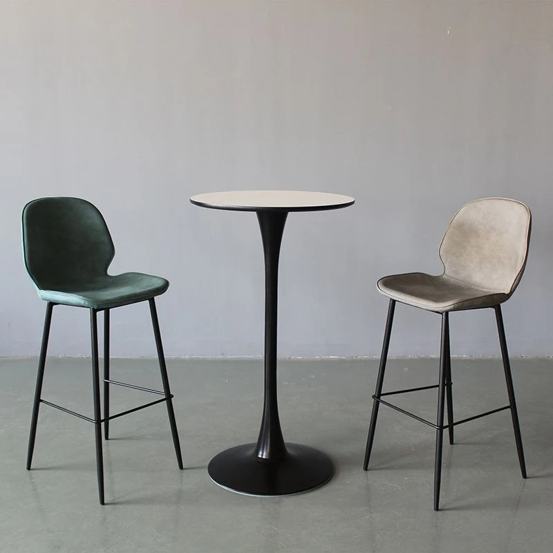 Sgabello da bar metallo stile moderno Sgabello da bancone pelle per bar cucina Clearhalo