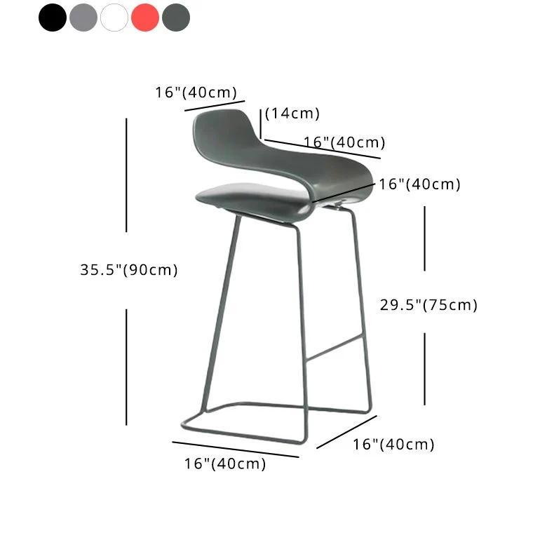 Sgabello da bar metallo stile nordico Sgabello da bar plastica per cucina Clearhalo