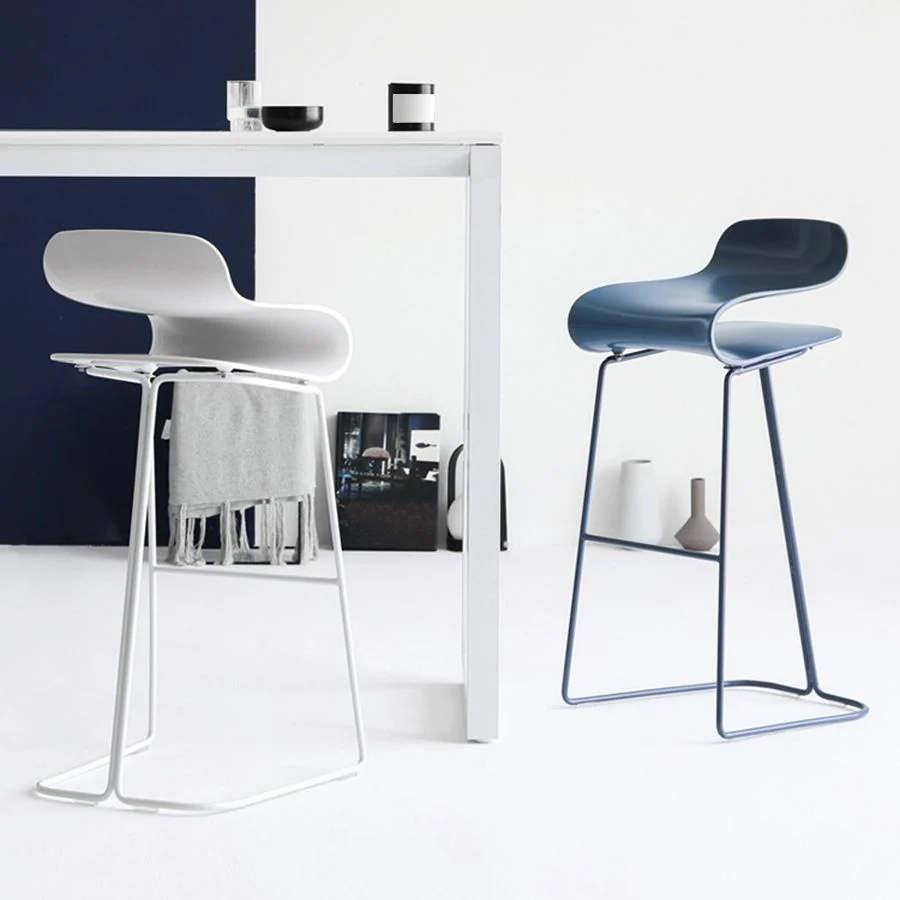 Sgabello da bar metallo stile nordico Sgabello da bar plastica per cucina Clearhalo