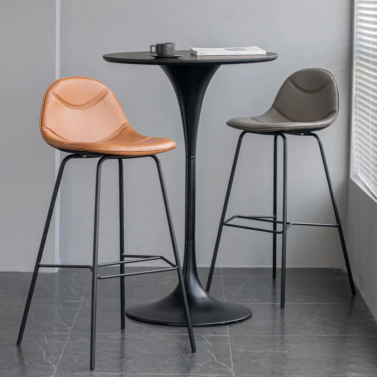Sgabello da bar metallo stile scandinavo Sgabello da bancone ecopelle con 4 gambe Clearhalo