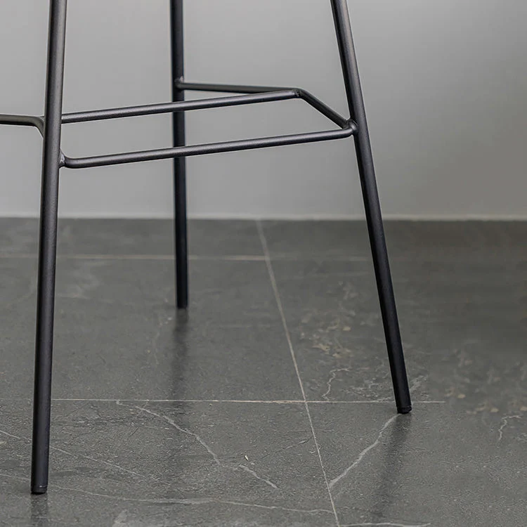 Sgabello da bar metallo stile scandinavo Sgabello da bancone ecopelle con 4 gambe Clearhalo