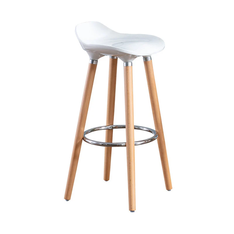 Sgabello da bar minimalista stile nordico con seduta plastica e base 4 gambe, set di 2 Clearhalo