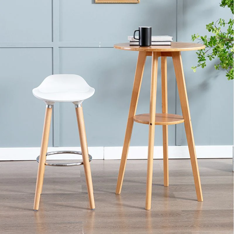 Sgabello da bar minimalista stile nordico con seduta plastica e base 4 gambe, set di 2 Clearhalo