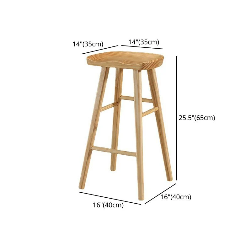 Sgabello da bar moderno con poggiapiedi legno massello con finitura opaca Clearhalo