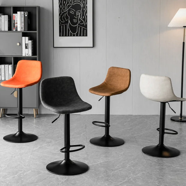Sgabello da bar moderno con poggiapiedi pelle PU, altezza regolabile Clearhalo
