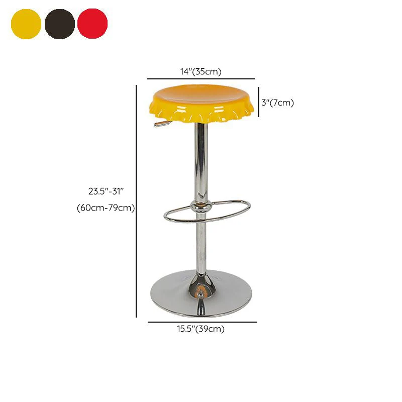 Sgabello da bar moderno con poggiapiedi per interni, senza schienale e senza braccioli, con base metallo Clearhalo