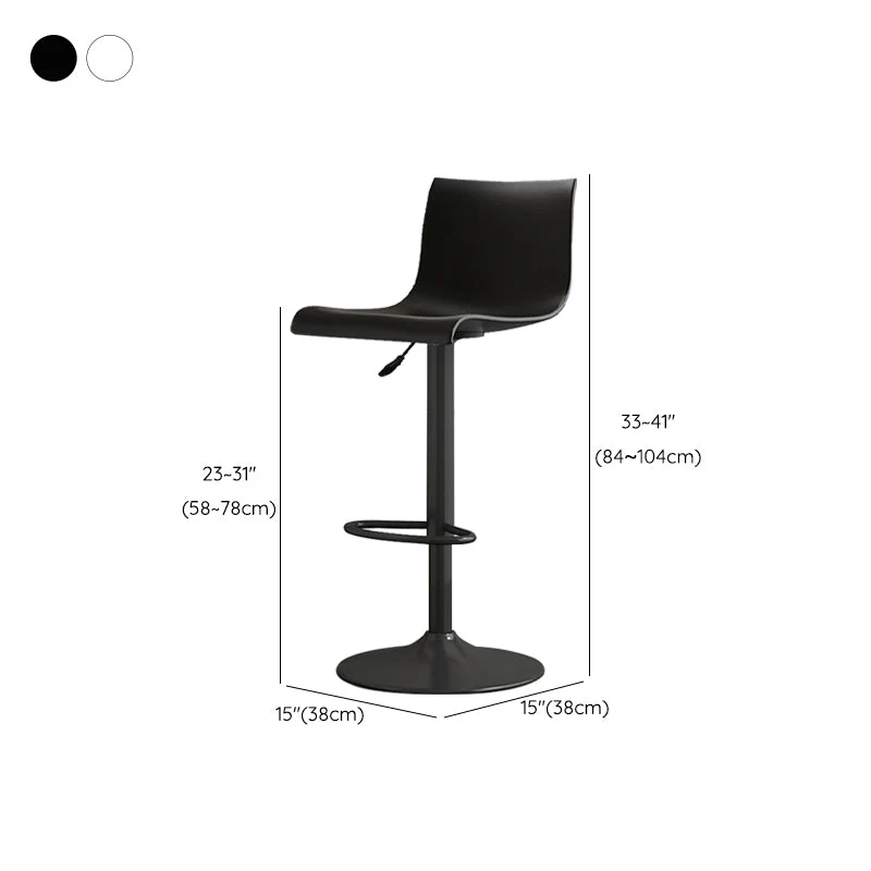 Sgabello da bar moderno con schienale basso, girevole plastica, regolabile altezza, con poggiapiedi Clearhalo