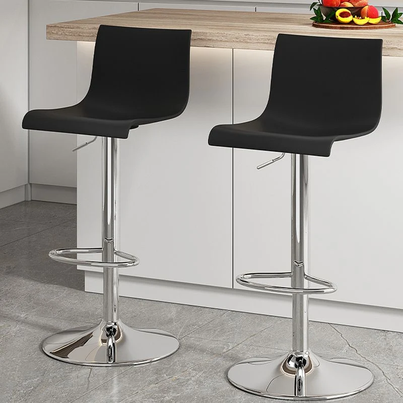 Sgabello da bar moderno con schienale basso, girevole plastica, regolabile altezza, con poggiapiedi Clearhalo