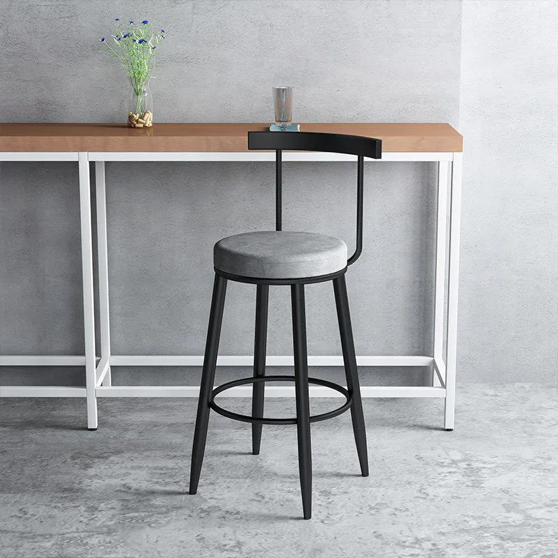 Sgabello da bar moderno con schienale basso velluto con finitura opaca Clearhalo