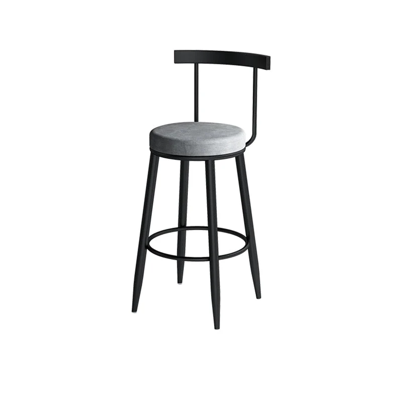 Sgabello da bar moderno con schienale basso velluto con finitura opaca Clearhalo