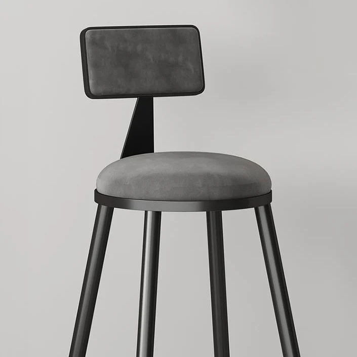 Sgabello da bar moderno con schienale senza braccioli Sgabello da bar Couture ferro con cuscino velluto e pedale Clearhalo