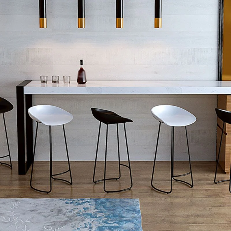 Sgabello da bar moderno con schienale senza braccioli, sgabello da bar da cucina ferro con sedile acrilico Clearhalo