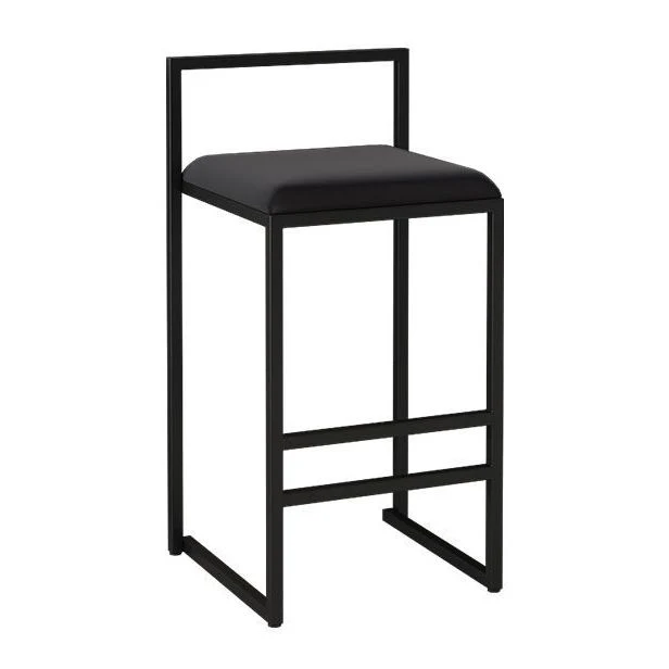 Sgabello da bar moderno con schienale senza braccioli, sgabello da bar da cucina ferro con cuscino e pedale Clearhalo