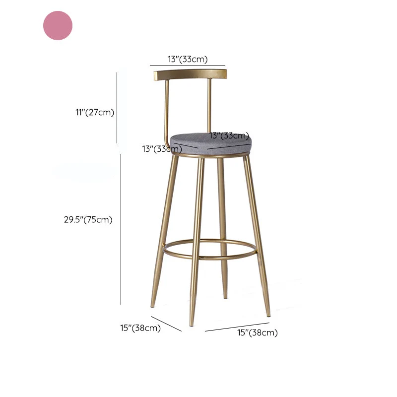 Sgabello da bar moderno con schienale senza braccioli, sgabello da bar da cucina ferro per la casa Clearhalo