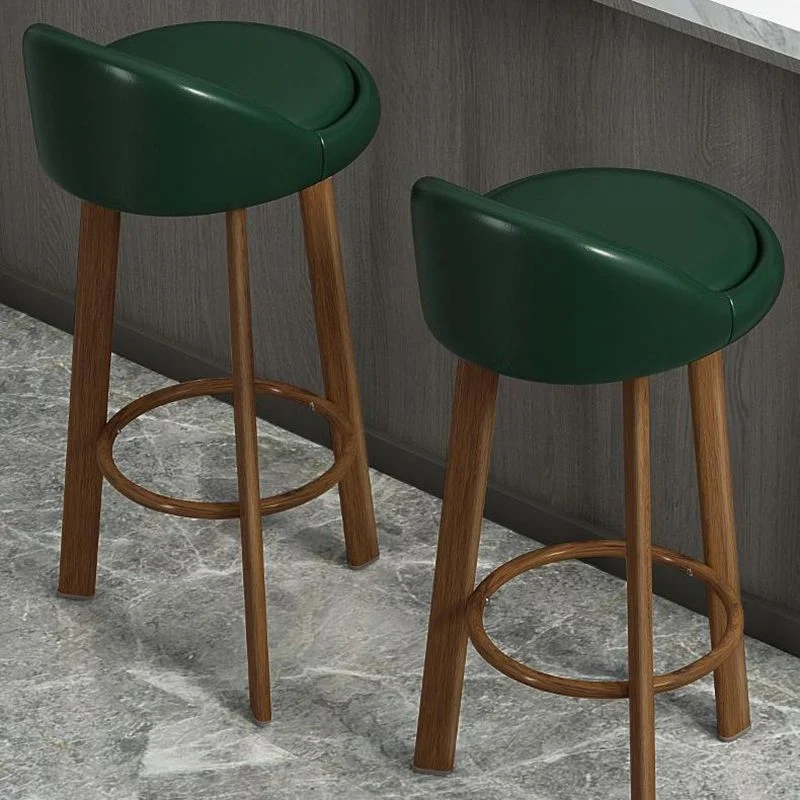 Sgabello da bar moderno con schienale senza braccioli, acciaio, con cuscino e pedale Clearhalo