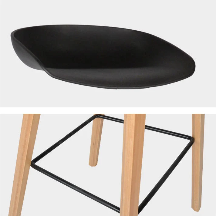 Sgabello da bar moderno con secchiello Sgabello da bar plastica senza braccioli con poggiapiedi Clearhalo