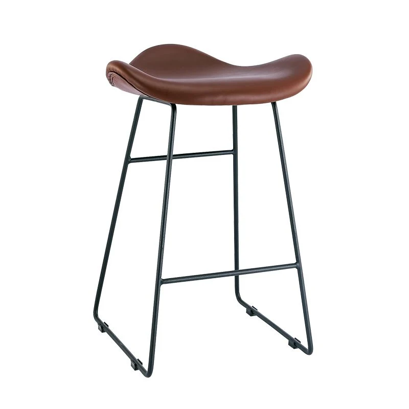 Sgabello da bar moderno ecopelle senza braccioli Sgabello da bancone moderno con sgabello da bancone metallo Clearhalo