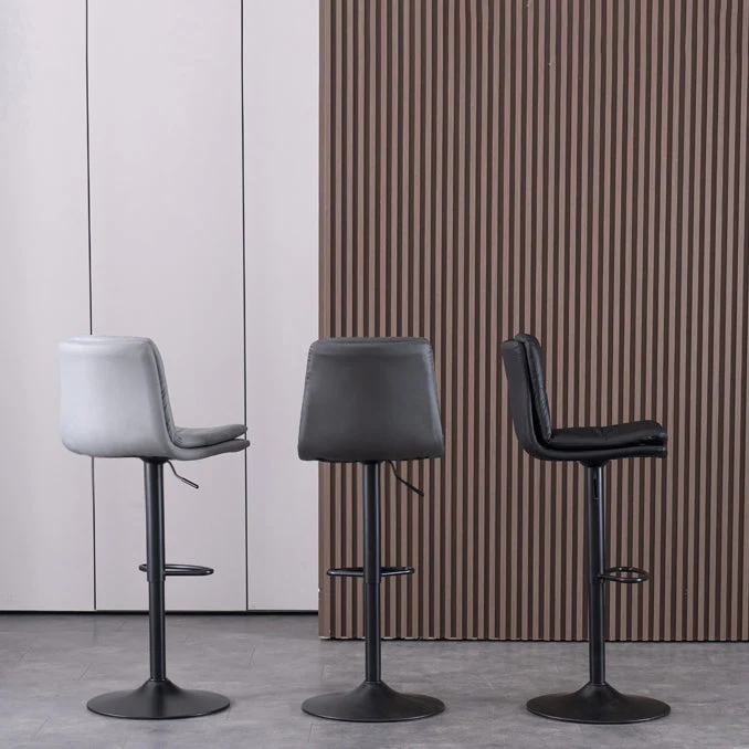 Sgabello da bar moderno girevole e regolabile altezza Sgabello pelle con finitura opaca Clearhalo