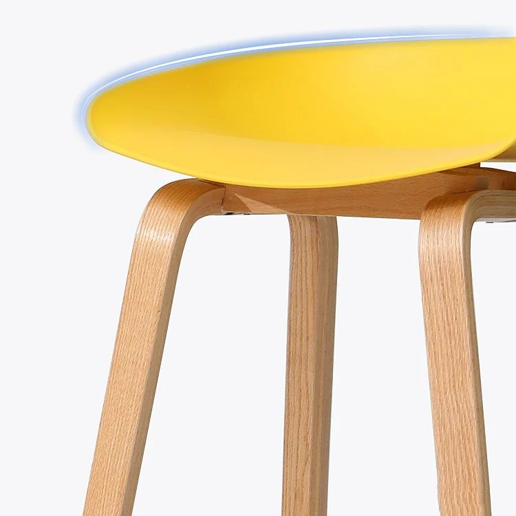 Sgabello da bar moderno legno di faggio da 30 pollici Sgabello alto per interni semplice senza schienale con sedile plasti...