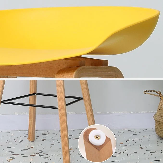 Sgabello da bar moderno legno di faggio da 30 pollici Sgabello alto per interni semplice senza schienale con sedile plasti...