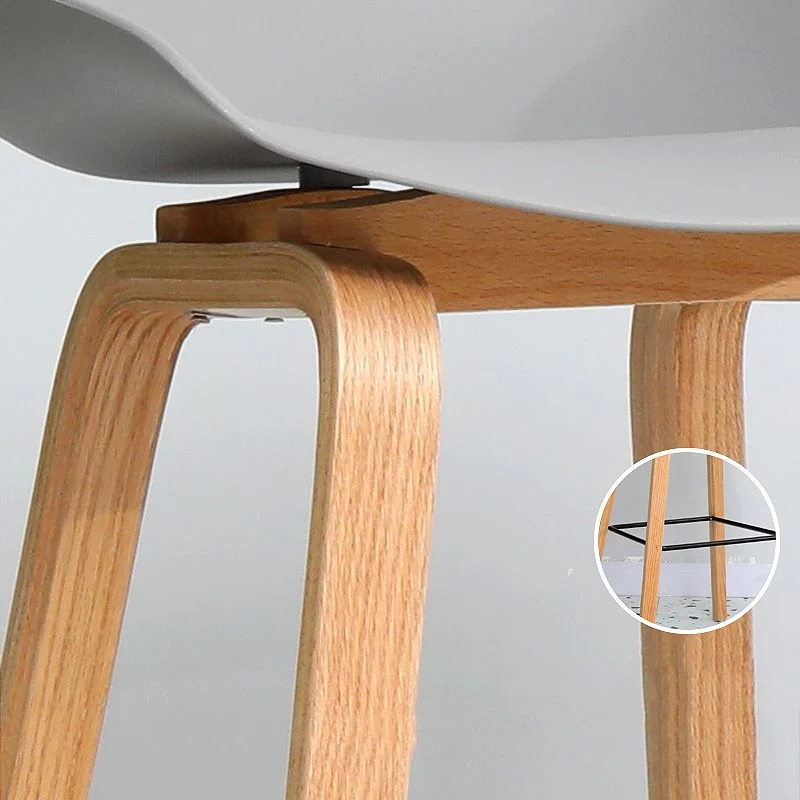 Sgabello da bar moderno legno di faggio da 30 pollici Sgabello alto per interni semplice senza schienale con sedile plasti...