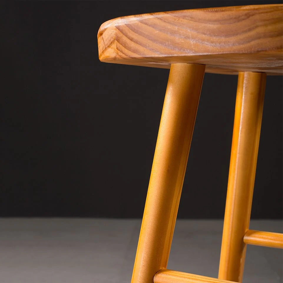 Sgabello da bar moderno legno massello di pino poggiapiedi Sgabello Bristol Clearhalo