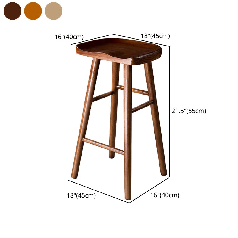 Sgabello da bar moderno legno massello di pino poggiapiedi Sgabello Bristol Clearhalo
