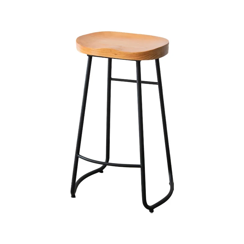 Sgabello da bar moderno legno massello senza schienale con finitura opaca. Sgabello per interni Clearhalo