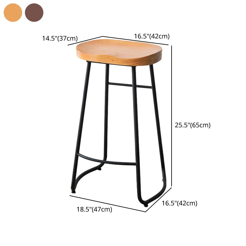 Sgabello da bar moderno legno massello senza schienale con finitura opaca. Sgabello per interni Clearhalo