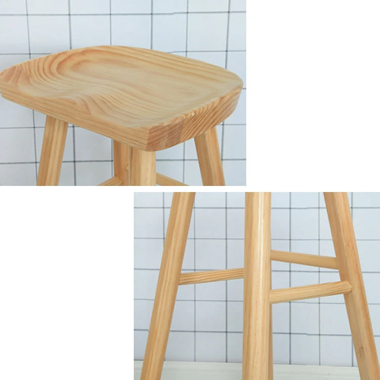 Sgabello da bar moderno legno massello Sgabello da bar per caffetteria con pedale Clearhalo