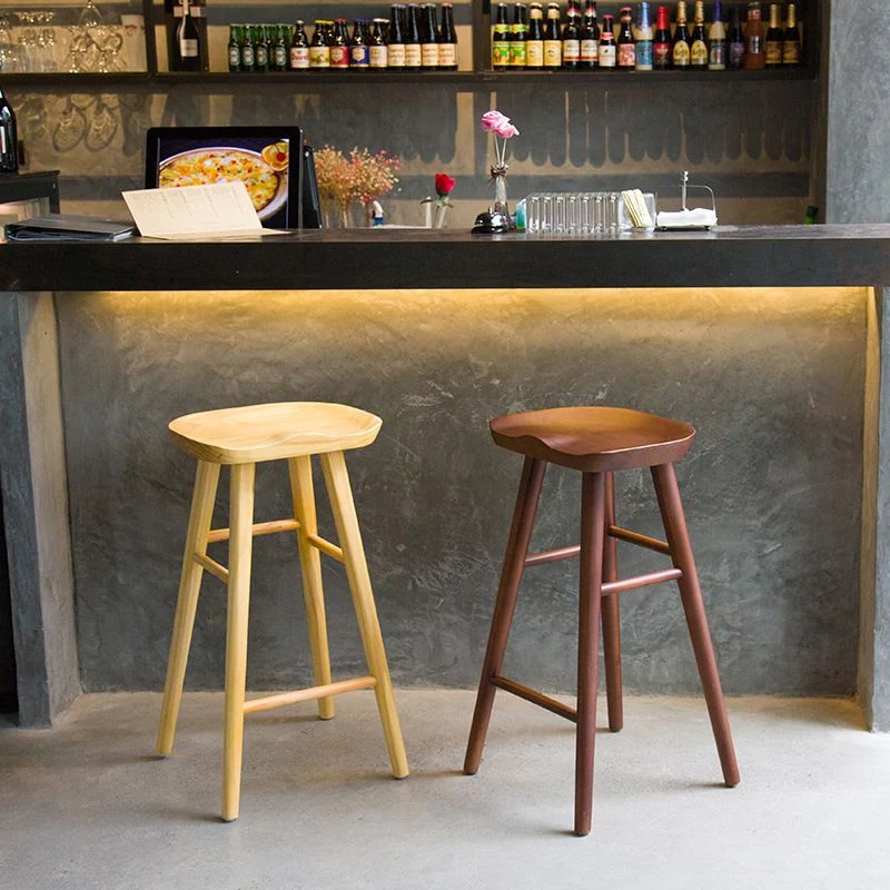 Sgabello da bar moderno legno Sgabello da bancone legno con finitura opaca per interni Clearhalo