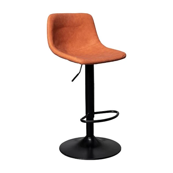 Sgabello da bar moderno metallo, ecopelle, con base nera, per la casa Clearhalo