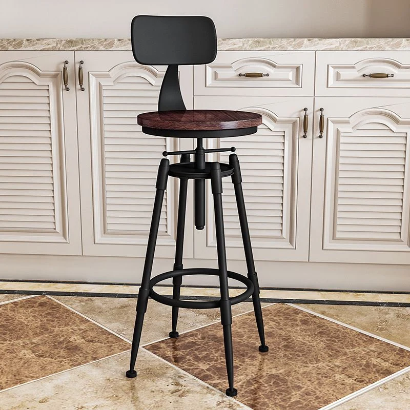 Sgabello da bar moderno metallo Sgabello da bancone legno ecopelle con finitura opaca per interni Clearhalo
