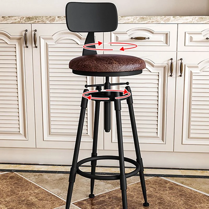 Sgabello da bar moderno metallo Sgabello da bancone legno ecopelle con finitura opaca per interni Clearhalo