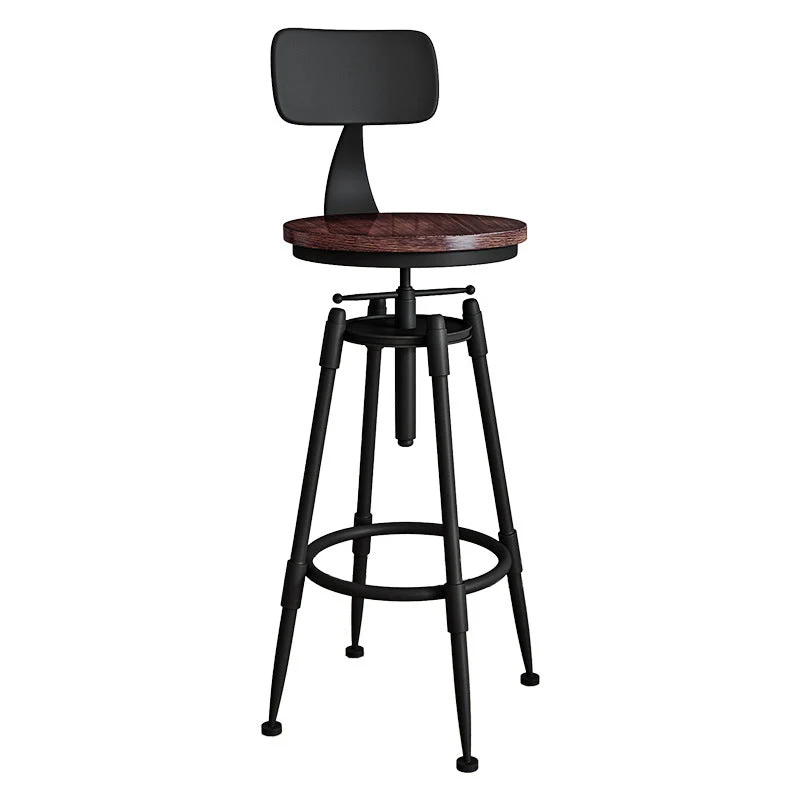 Sgabello da bar moderno metallo Sgabello da bancone legno ecopelle con finitura opaca per interni Clearhalo