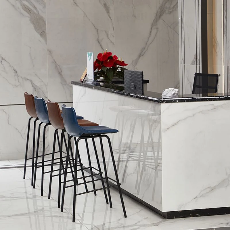 Sgabello da bar moderno pelle per interni, poggiapiedi con schienale basso, bancone e sgabello da bar Clearhalo