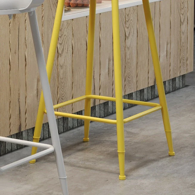 Sgabello da bar moderno pelle PU Sgabello da bar con seduta rotonda e gambe metallo Clearhalo