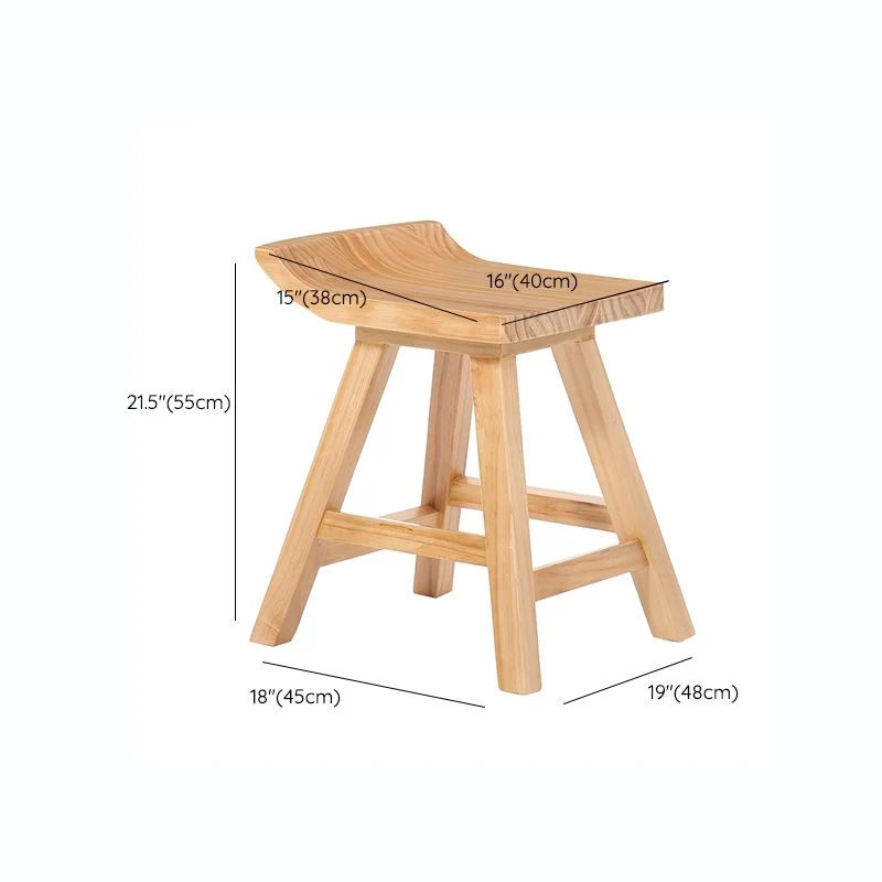 Sgabello da bar moderno per interni con poggiapiedi Sgabello da bar e bancone legno massello colore naturale Clearhalo