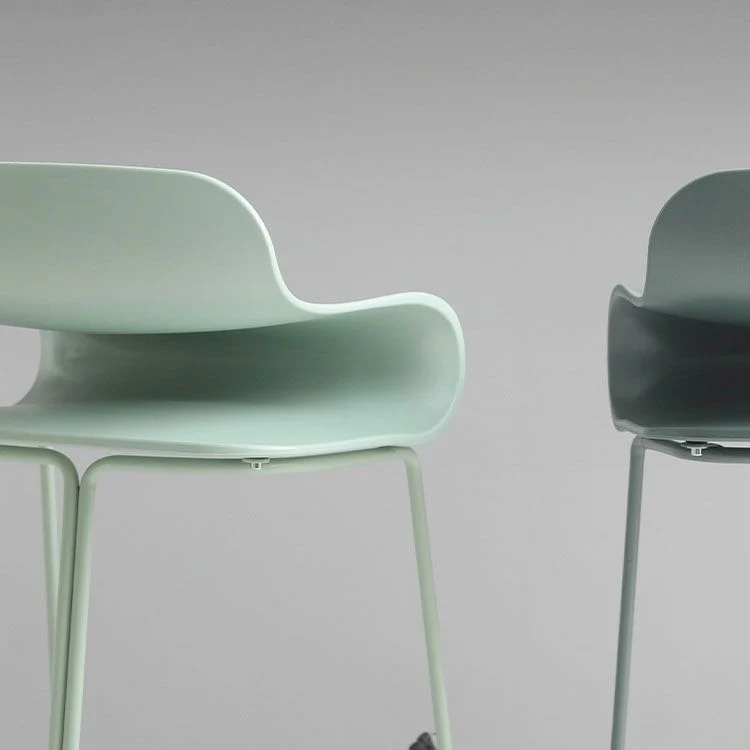 Sgabello da bar moderno plastica Sgabello con schienale basso con base metallo per soggiorno Clearhalo
