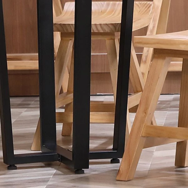 Sgabello da bar moderno semplice da ristorante Sgabello da bar 4 gambe legno con pedale Clearhalo