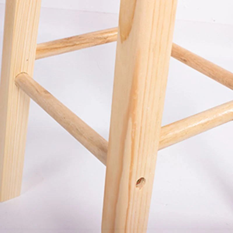 Sgabello da bar moderno senza schienale e senza braccioli, legno, per uso domestico, con sedile e pedale legno Clearhalo