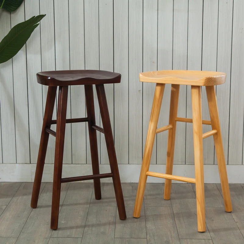 Sgabello da bar moderno senza schienale e senza braccioli. Sgabello da bar legno con sedile e pedale legno Clearhalo