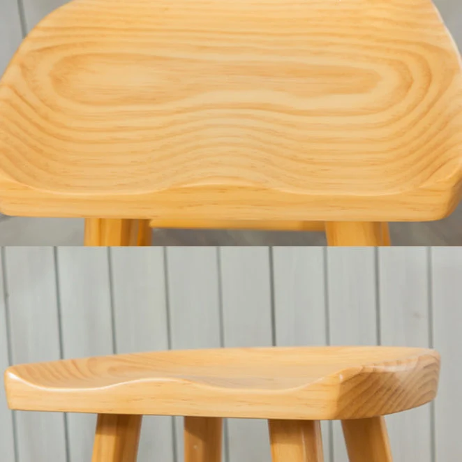 Sgabello da bar moderno senza schienale e senza braccioli. Sgabello da bar legno con sedile e pedale legno Clearhalo