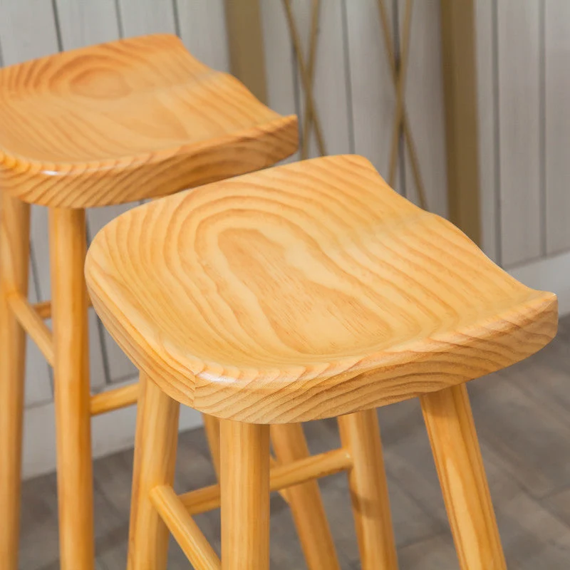 Sgabello da bar moderno senza schienale e senza braccioli. Sgabello da bar legno con sedile e pedale legno Clearhalo