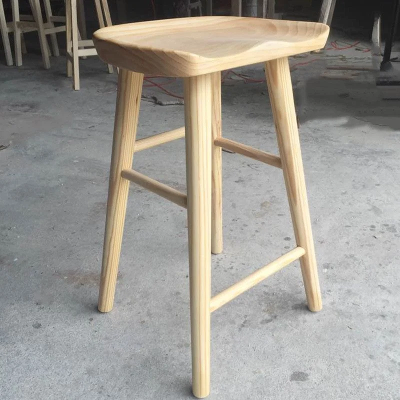 Sgabello da bar moderno senza schienale e senza braccioli. Sgabello da bar legno con sedile e pedale legno Clearhalo