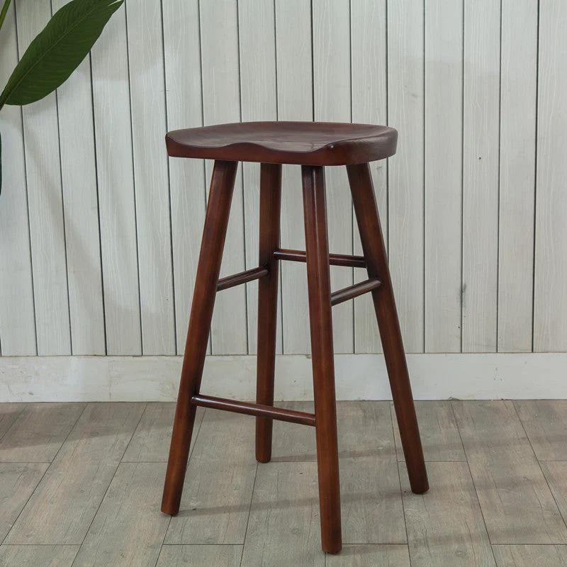Sgabello da bar moderno senza schienale e senza braccioli. Sgabello da bar legno con sedile e pedale legno Clearhalo