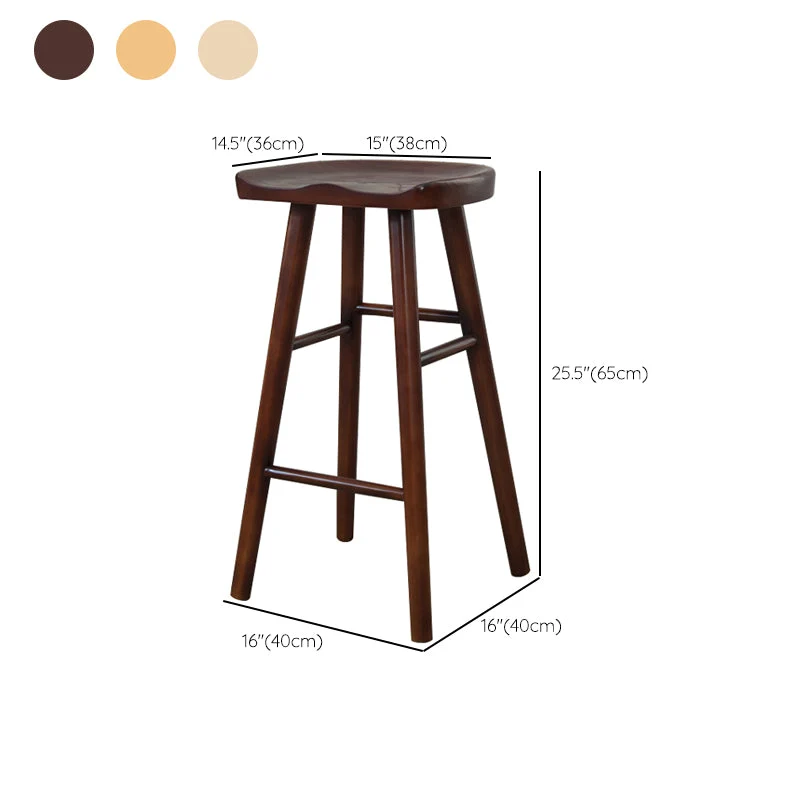 Sgabello da bar moderno senza schienale e senza braccioli, legno, con sedile e pedale legno Clearhalo