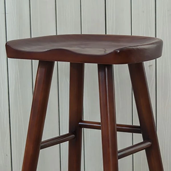 Sgabello da bar moderno senza schienale e senza braccioli, legno, con sedile e pedale legno Clearhalo