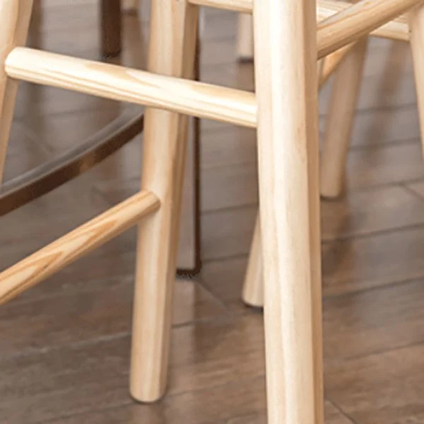 Sgabello da bar moderno senza schienale e senza braccioli, legno, con sedile e pedale legno Clearhalo