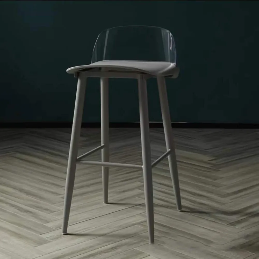 Sgabello da bar moderno Sgabello da bar da bancone plastica con gambe plastica Clearhalo